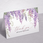 Elegant Blue Hidrangea en Roos Wedding Bedankkaart