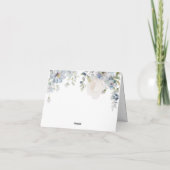 Elegant Blue Hidrangea en Roos Wedding Bedankkaart (Achterkant)