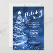 Elegant Blue Holiday Open House Kaart (Voorkant)
