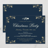 Elegant Blue Holly vat kerstfeestdag Kaart (Voorkant / Achterkant)