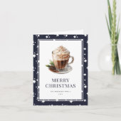 Elegant Blue Hot Chocolate Merry Christmas Kaart (Voorkant)