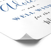 Elegant Blue Hydrangea Advice & Wishes Wedding Poster (Hoek)