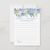 Elegant Blue Hydrangea Advies en Wensen Kaart (Voorkant)
