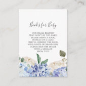 Elegant Blue Hydrangea Baby shower Books for Baby Informatiekaartje (Voorkant)