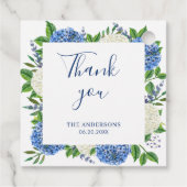 Elegant Blue Hydrangea Baby shower Hartelijk dank Bedankjes Labels (Achterkant)