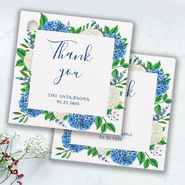 Elegant Blue Hydrangea Baby shower Hartelijk dank Bedankjes Labels