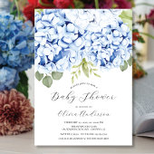 Elegant Blue Hydrangea Baby shower Invitation Kaart