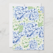 Elegant Blue Hydrangea Baby shower Invitation Kaart (Achterkant)