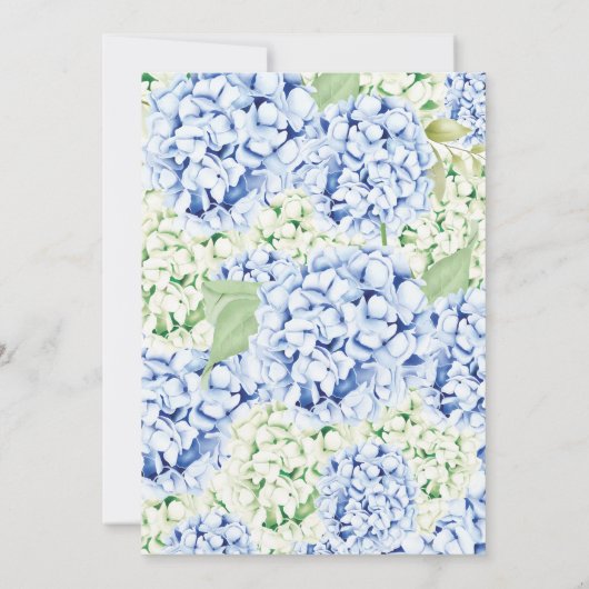 Elegant Blue Hydrangea Baptism Invitation Kaart (Achterkant)
