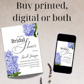 Elegant Blue Hydrangea Bloemen Vrijgezellenfeest Kaart