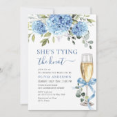 Elegant Blue Hydrangea Bloemen Vrijgezellenfeest Kaart (Voorkant)