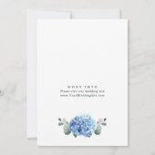 Elegant Blue Hydrangea Bloemen Vrijgezellenfeest Kaart (Achterkant)
