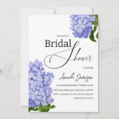 Elegant Blue Hydrangea Bloemen Vrijgezellenfeest Kaart (Voorkant)