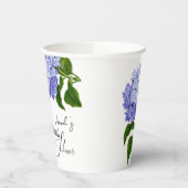 Elegant Blue Hydrangea Bloemen Vrijgezellenfeest Papieren Bekers (Links)