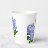 Elegant Blue Hydrangea Bloemen Vrijgezellenfeest Papieren Bekers (Rechts)