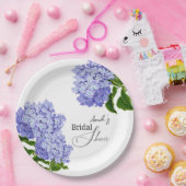 Elegant Blue Hydrangea Bloemen Vrijgezellenfeest Papieren Bordje (Feest)