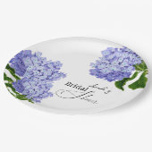 Elegant Blue Hydrangea Bloemen Vrijgezellenfeest Papieren Bordje (Gekanteld)