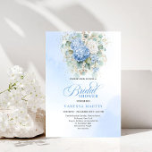 Elegant Blue Hydrangea Bridal Shower Invitation Kaart