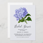 Elegant Blue Hydrangea Bridal Shower Kaart (Voorkant / Achterkant)