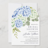 Elegant Blue Hydrangea Bridal Shower Kaart (Voorkant)
