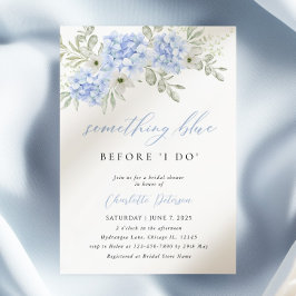 Elegant Blue Hydrangea Bridal Shower Kaart