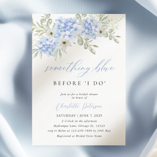 Elegant Blue Hydrangea Bridal Shower Kaart