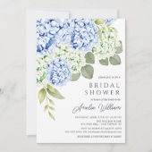 Elegant Blue Hydrangea Bridal Shower Kaart (Voorkant)