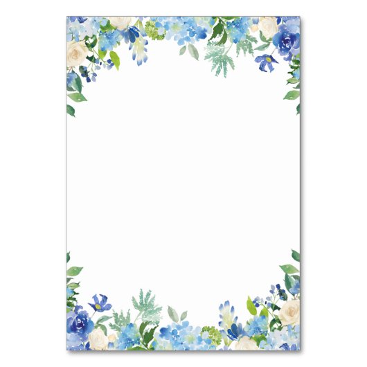 Elegant Blue Hydrangea Bruiloft Escort Kaart (Achterkant)