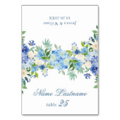 Elegant Blue Hydrangea Bruiloft Escort Kaart (Voorkant)
