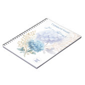 Elegant Blue Hydrangea Business Corporate Logo Notitieboek (Linkerzijde)