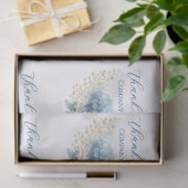 Elegant Blue Hydrangea Dank u Sticker Logo Tissuepapier (Geschenk)