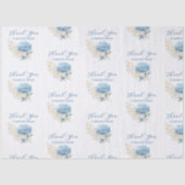 Elegant Blue Hydrangea Dank u Sticker Logo Tissuepapier (Voorkant)