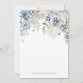 Elegant Blue Hydrangea en Rozen Wedding Kaart (Achterkant)