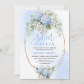 Elegant Blue Hydrangea Eucalyptus Sweet Sixteen  Kaart (Voorkant)