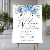 Elegant Blue Hydrangea Eucalyptus Verlovingsfeest Poster