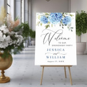 Elegant Blue Hydrangea Eucalyptus Verlovingsfeest Poster
