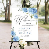 Elegant Blue Hydrangea Eucalyptus Verlovingsfeest Poster