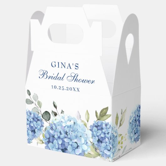 Elegant Blue Hydrangea Eucalyptus Vrijgezellenfees Bedankdoosjes (Geopend)