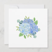Elegant Blue Hydrangea Eucalyptus Vrijgezellenfees Kaart (Achterkant)