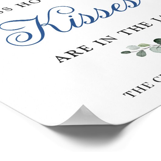 Elegant Blue Hydrangea Eucalyptus Vrijgezellenfees Poster (Hoek)