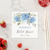 Elegant Blue Hydrangea Eucalyptus Vrijgezellenfees Servet (Insitu)