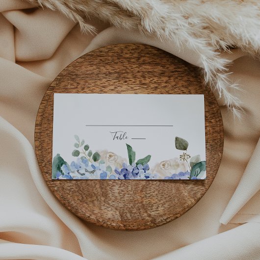 Elegant Blue Hydrangea Flat Place Card Plaatskaartje