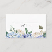 Elegant Blue Hydrangea Flat Place Card Plaatskaartje (Voorkant)