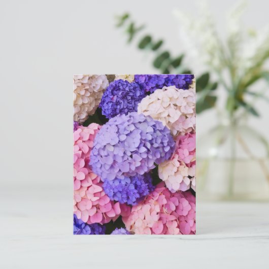Elegant Blue Hydrangea Floral afbeelding Briefkaart (Staand voorkant)