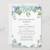 Elegant Blue Hydrangea Floral ENGAGTY Kaart (Voorkant)