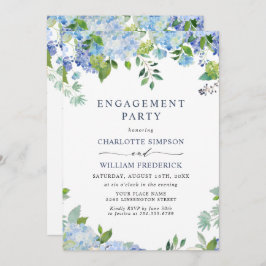 Elegant Blue Hydrangea Floral ENGAGTY Kaart