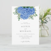 Elegant Blue Hydrangea Floral Kaart (Staand voorkant)