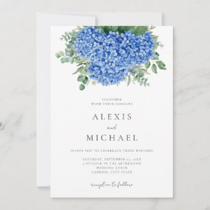 Elegant Blue Hydrangea Floral Kaart