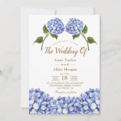 Elegant Blue Hydrangea Floral Kaart (Voorkant)