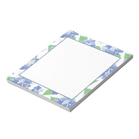 Elegant Blue Hydrangea Floral Notitieblok (Linkerzijde)